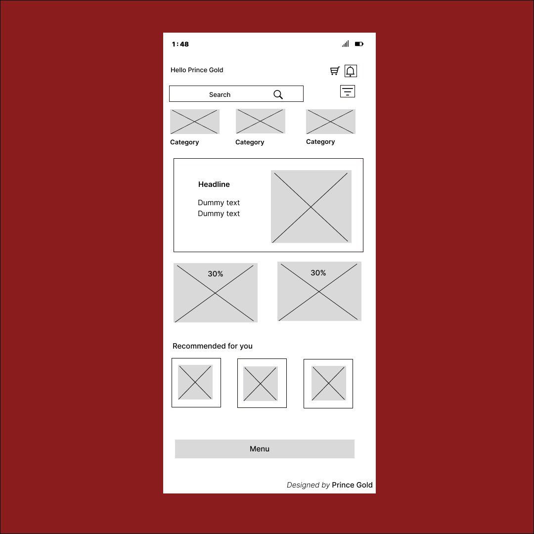 E-Commerce App Wireframe